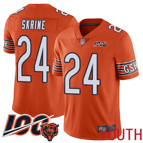 Chicago Bears Limited Orange Youth Buster Skrine Alternate Jersey NFL Football #24 100th Season->youth nfl jersey->Youth Jersey